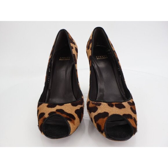 Stuart Weitzman Pumps Women's Size 8.5 M Brown Pony Hair Wedge Slip On Shoes - Picture 3 of 13